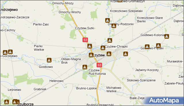 mapa Czyżew powiat wysokomazowiecki, Czyżew powiat wysokomazowiecki na mapie Targeo