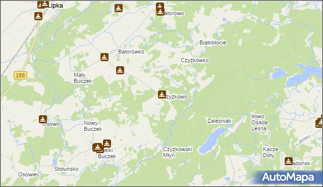 mapa Czyżkowo, Czyżkowo na mapie Targeo