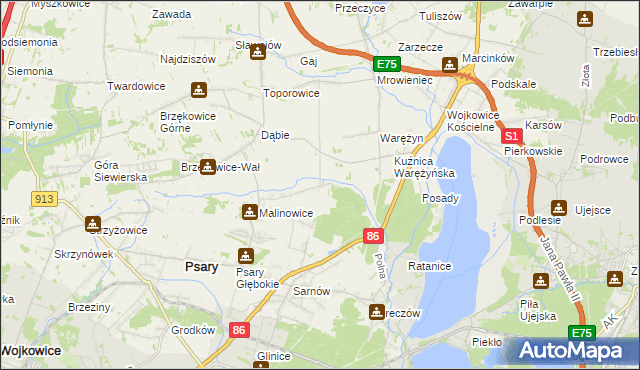 mapa Dąbie Chrobakowe, Dąbie Chrobakowe na mapie Targeo