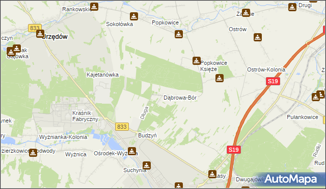 mapa Dąbrowa-Bór, Dąbrowa-Bór na mapie Targeo