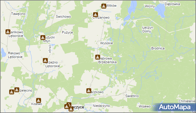 mapa Dąbrowa Brzezieńska, Dąbrowa Brzezieńska na mapie Targeo