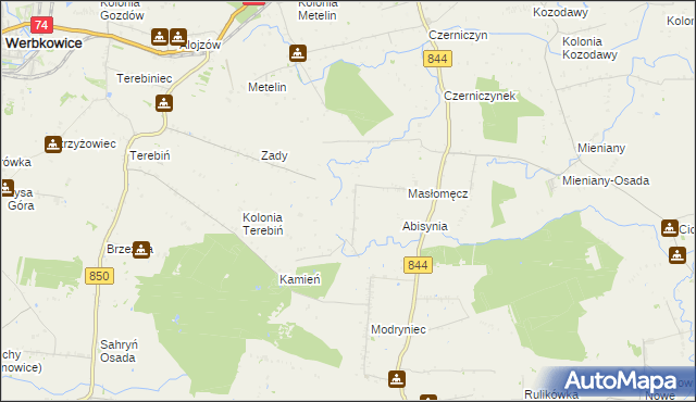 mapa Dąbrowa gmina Hrubieszów, Dąbrowa gmina Hrubieszów na mapie Targeo