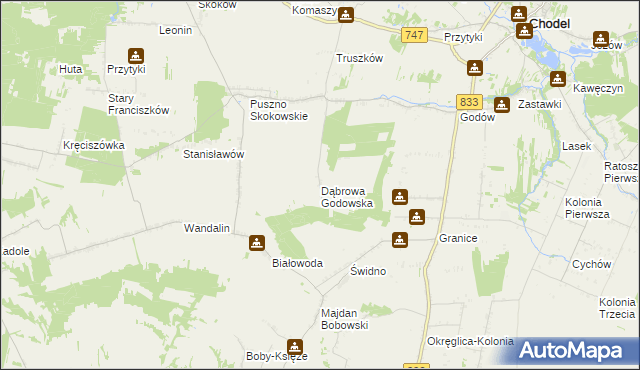 mapa Dąbrowa Godowska, Dąbrowa Godowska na mapie Targeo