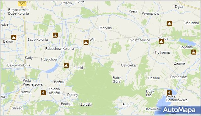 mapa Dąbrowa Goszczewicka, Dąbrowa Goszczewicka na mapie Targeo