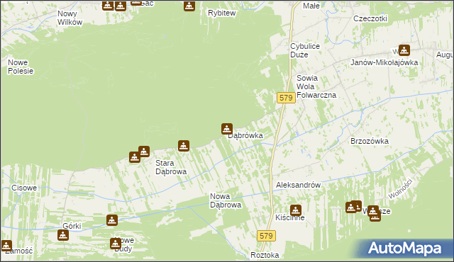 mapa Dąbrówka gmina Czosnów, Dąbrówka gmina Czosnów na mapie Targeo