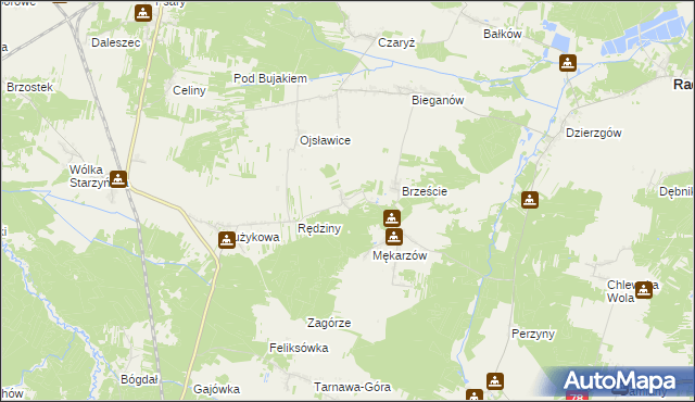 mapa Dąbrówka gmina Moskorzew, Dąbrówka gmina Moskorzew na mapie Targeo