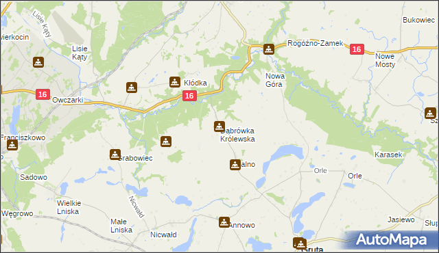 mapa Dąbrówka Królewska, Dąbrówka Królewska na mapie Targeo