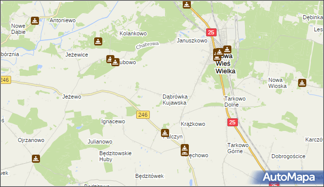 mapa Dąbrówka Kujawska, Dąbrówka Kujawska na mapie Targeo