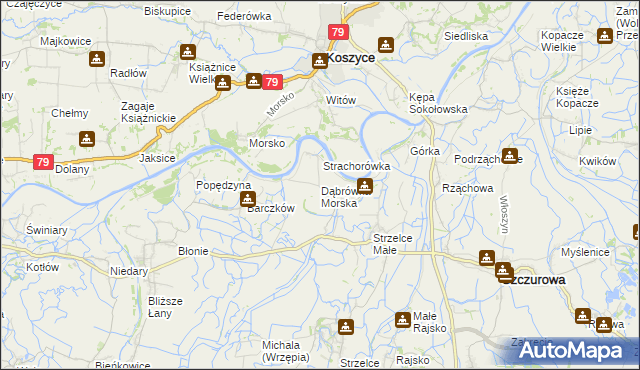 mapa Dąbrówka Morska, Dąbrówka Morska na mapie Targeo