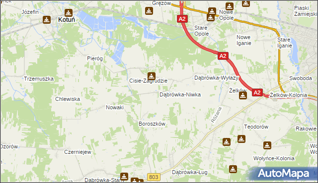 mapa Dąbrówka-Niwka, Dąbrówka-Niwka na mapie Targeo