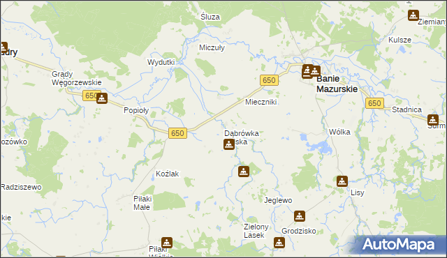 mapa Dąbrówka Polska, Dąbrówka Polska na mapie Targeo