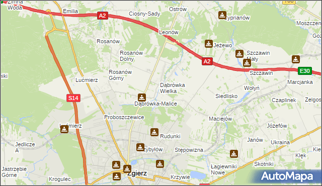 mapa Dąbrówka-Sowice, Dąbrówka-Sowice na mapie Targeo