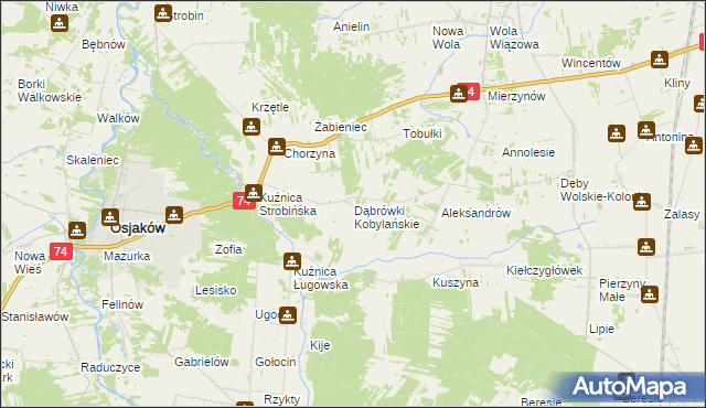 mapa Dąbrówki Kobylańskie, Dąbrówki Kobylańskie na mapie Targeo