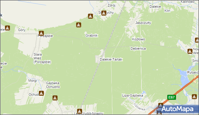 mapa Dalekie-Tartak, Dalekie-Tartak na mapie Targeo