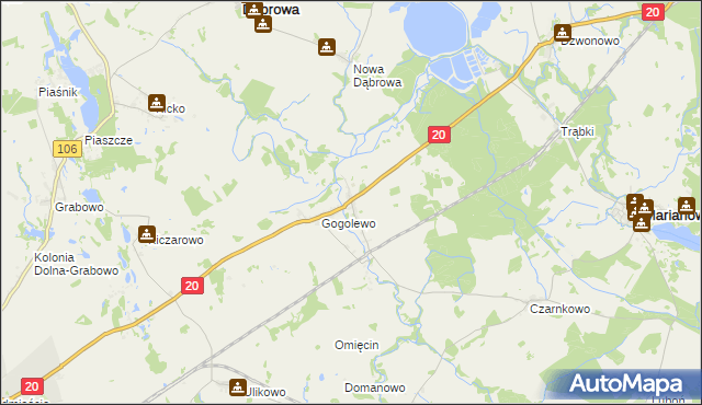 mapa Dalewo gmina Marianowo, Dalewo gmina Marianowo na mapie Targeo