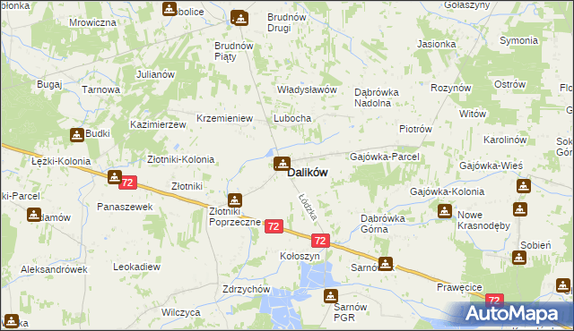 mapa Dalików, Dalików na mapie Targeo