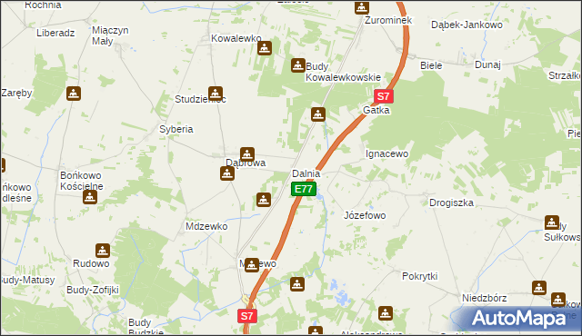 mapa Dalnia gmina Strzegowo, Dalnia gmina Strzegowo na mapie Targeo