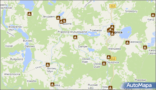 mapa Dampel, Dampel na mapie Targeo