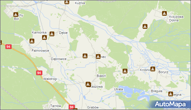 mapa Daniec, Daniec na mapie Targeo