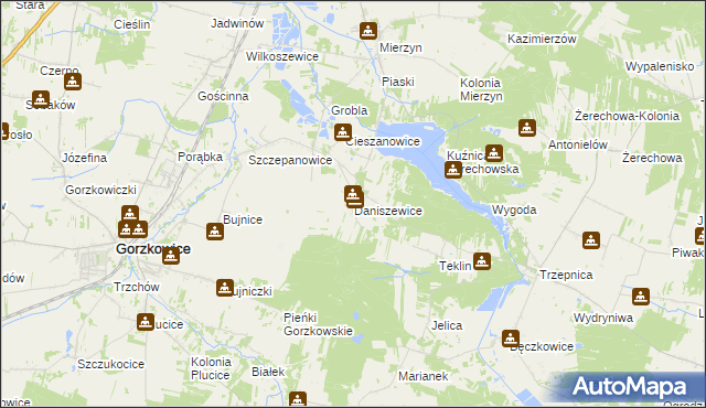 mapa Daniszewice, Daniszewice na mapie Targeo