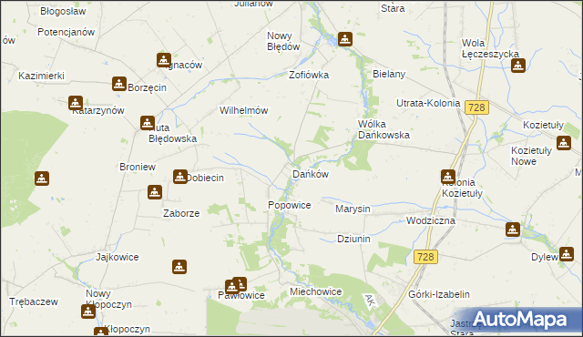 mapa Dańków gmina Błędów, Dańków gmina Błędów na mapie Targeo