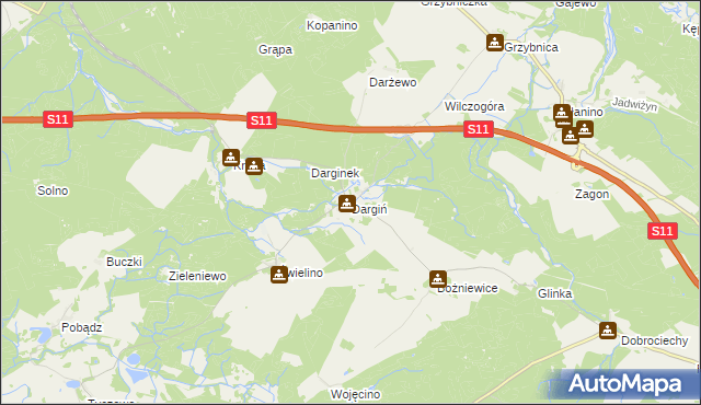 mapa Dargiń, Dargiń na mapie Targeo