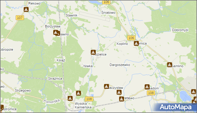 mapa Dargoszewo, Dargoszewo na mapie Targeo