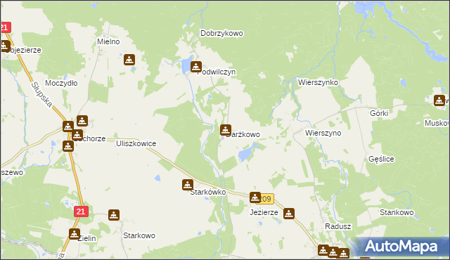 mapa Darżkowo, Darżkowo na mapie Targeo