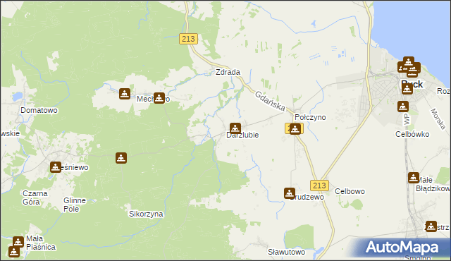 mapa Darzlubie, Darzlubie na mapie Targeo