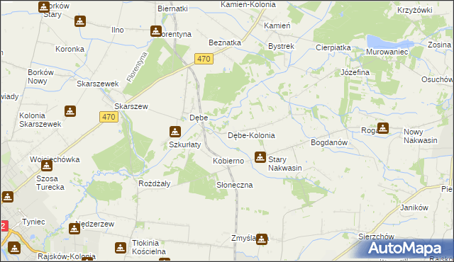 mapa Dębe-Kolonia, Dębe-Kolonia na mapie Targeo