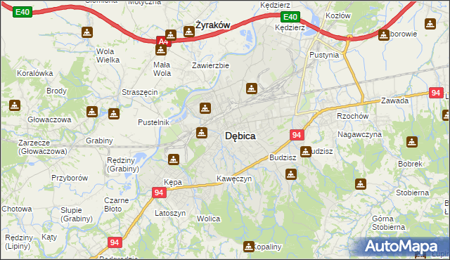 mapa Dębicy, Dębica na mapie Targeo