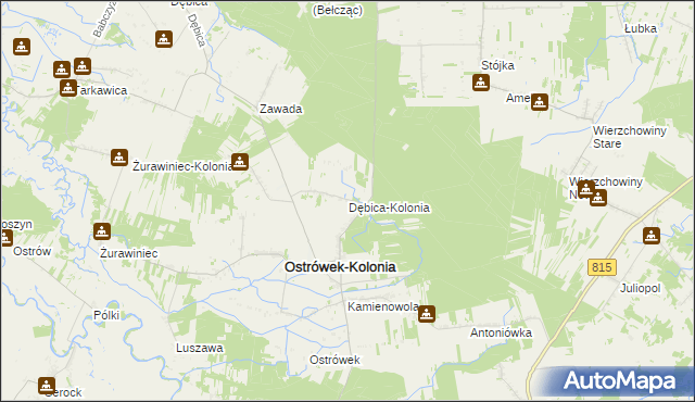 mapa Dębica-Kolonia, Dębica-Kolonia na mapie Targeo