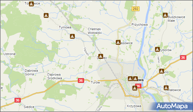 mapa Dębiec gmina Ścinawa, Dębiec gmina Ścinawa na mapie Targeo