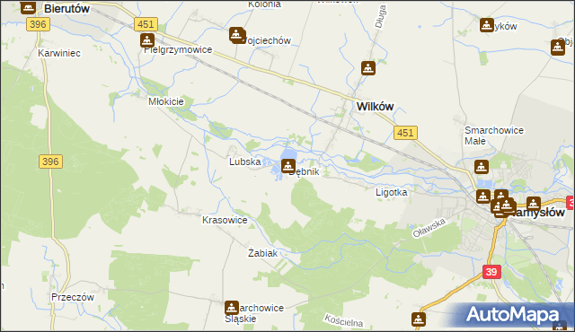 mapa Dębnik gmina Wilków, Dębnik gmina Wilków na mapie Targeo