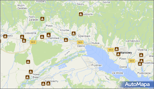 mapa Dębno gmina Nowy Targ, Dębno gmina Nowy Targ na mapie Targeo