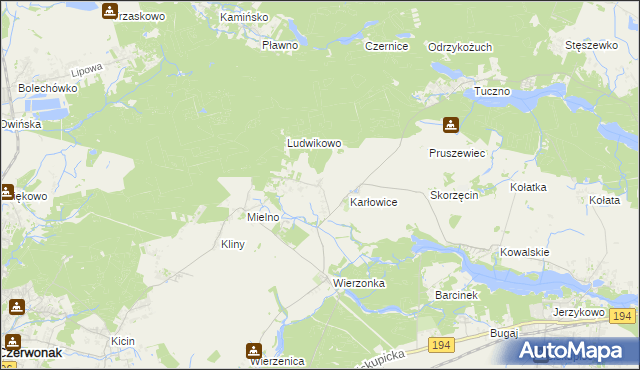 mapa Dębogóra gmina Czerwonak, Dębogóra gmina Czerwonak na mapie Targeo