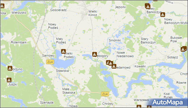 mapa Dębogóry, Dębogóry na mapie Targeo