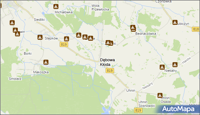 mapa Dębowa Kłoda, Dębowa Kłoda na mapie Targeo