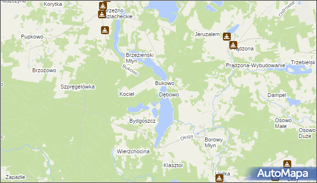 mapa Dębowo gmina Lipnica, Dębowo gmina Lipnica na mapie Targeo