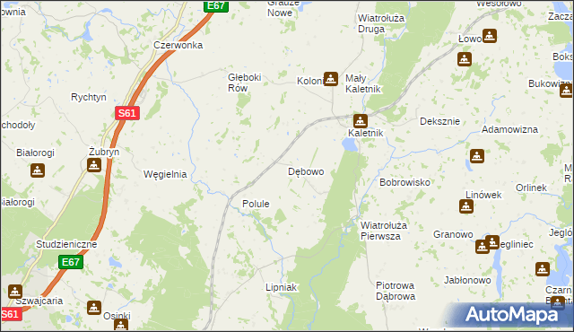 mapa Dębowo gmina Szypliszki, Dębowo gmina Szypliszki na mapie Targeo