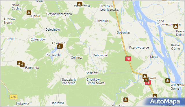 mapa Dębowola, Dębowola na mapie Targeo