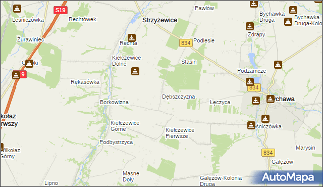 mapa Dębszczyzna, Dębszczyzna na mapie Targeo