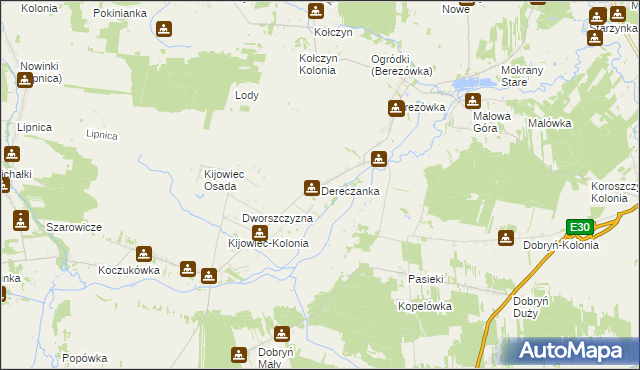 mapa Dereczanka, Dereczanka na mapie Targeo