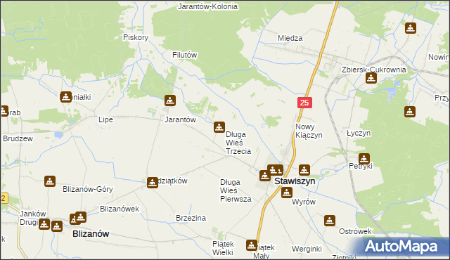 mapa Długa Wieś Trzecia, Długa Wieś Trzecia na mapie Targeo