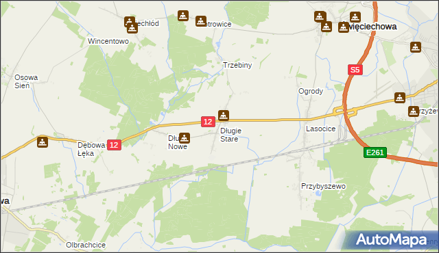 mapa Długie Stare, Długie Stare na mapie Targeo