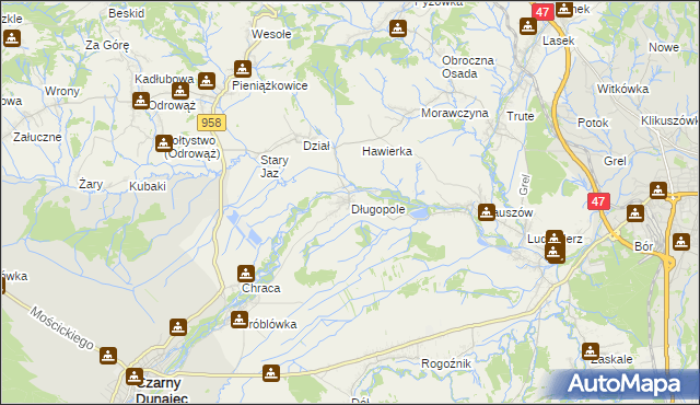 mapa Długopole, Długopole na mapie Targeo