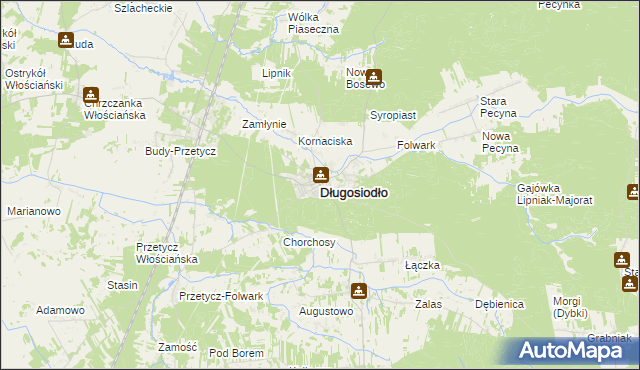 mapa Długosiodło, Długosiodło na mapie Targeo