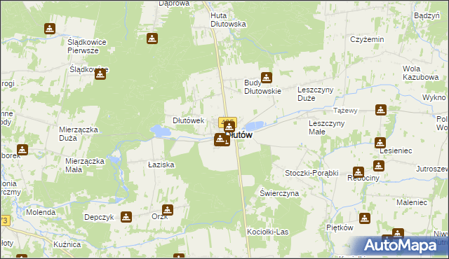 mapa Dłutów, Dłutów na mapie Targeo