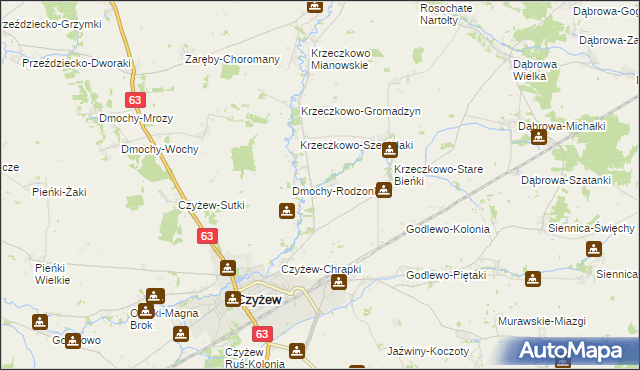 mapa Dmochy-Glinki, Dmochy-Glinki na mapie Targeo