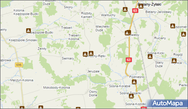 mapa Dmochy-Rogale, Dmochy-Rogale na mapie Targeo